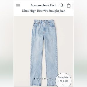 Abercrombie Ultra High Rise 90s Straight Jean - Light Wash - Size 33